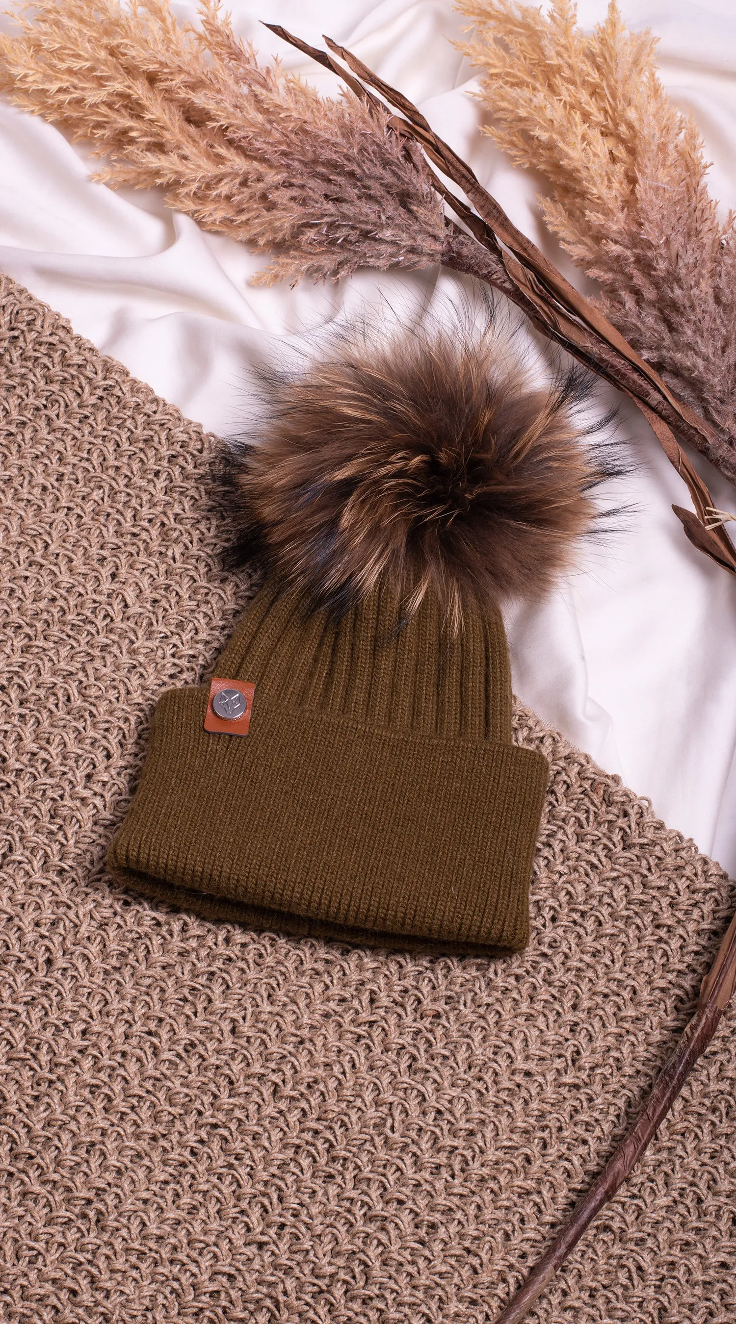 Harley Pom Pom Hat - Khaki