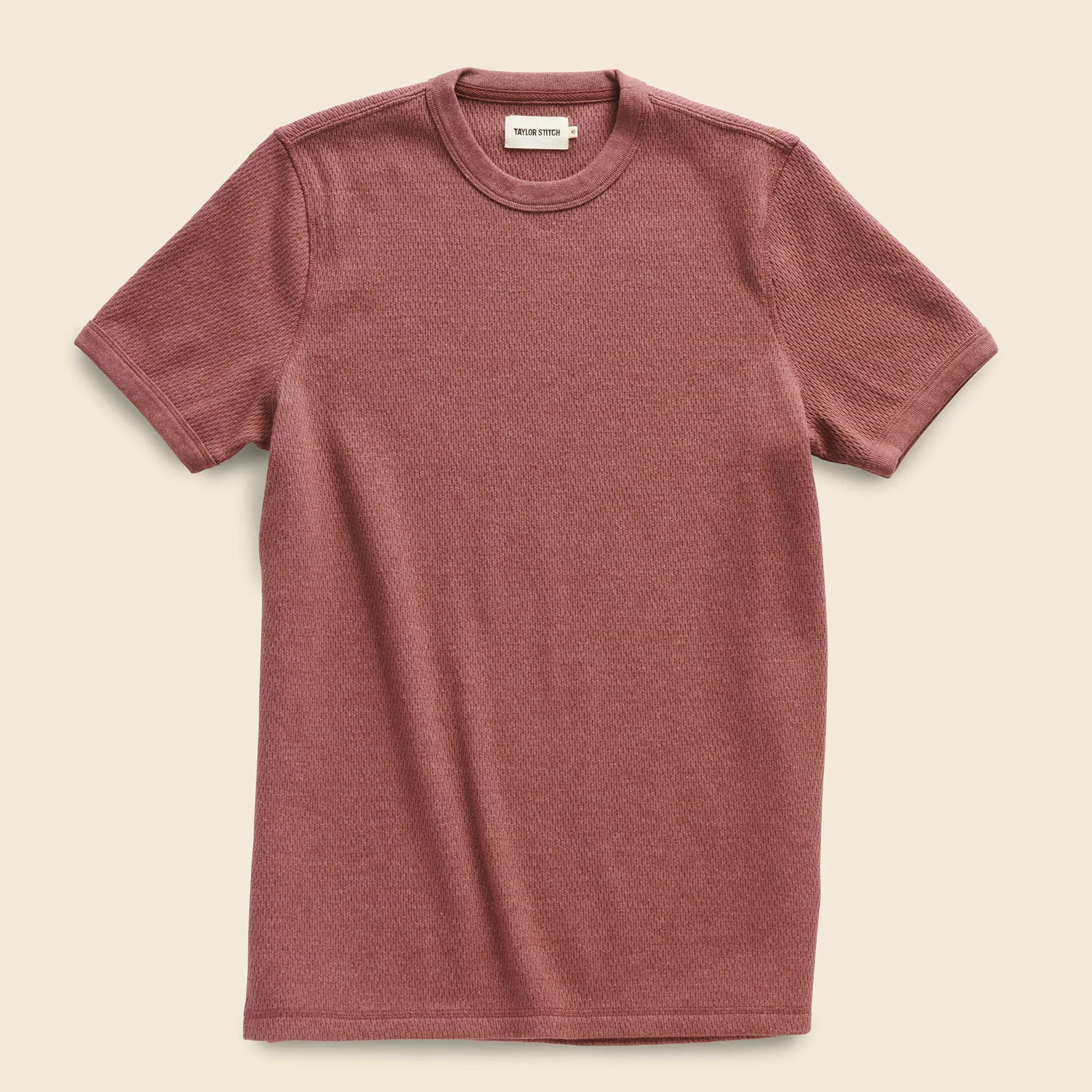 Heavy Bag Waffle Tee - Burgundy