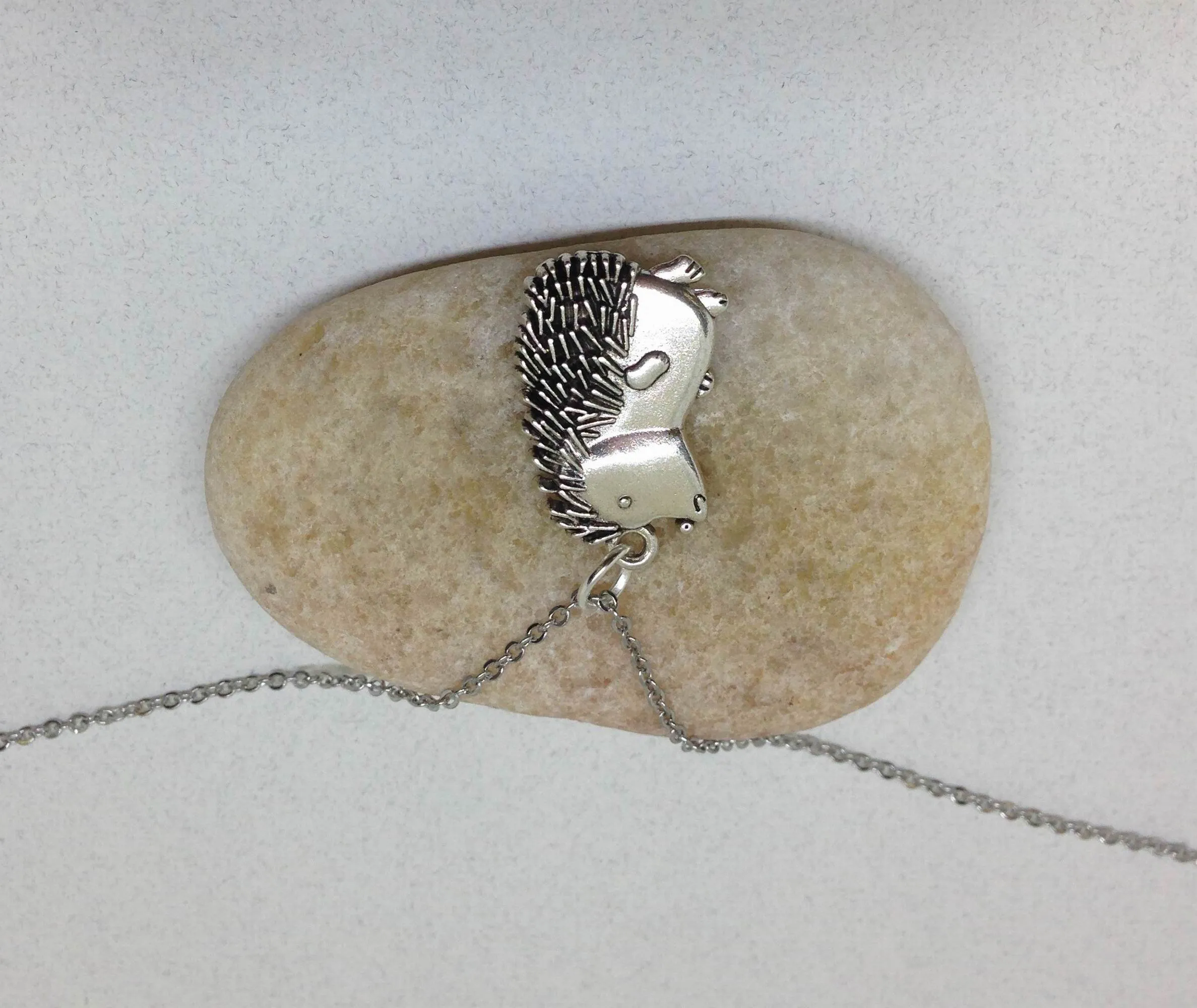 Hedgehog Necklace, Porcupine Jewelry