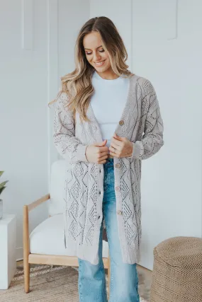 Hollowed Buttons Cardigan - 2 Colors