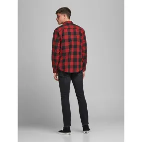 Jack & Jones Gingham Twill Check Long Sleeve Shirt Brick Red