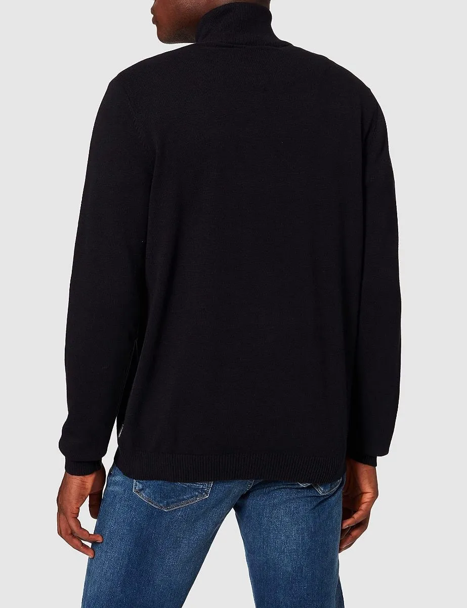 Jack & Jones Half Zip Knit Jumper Black