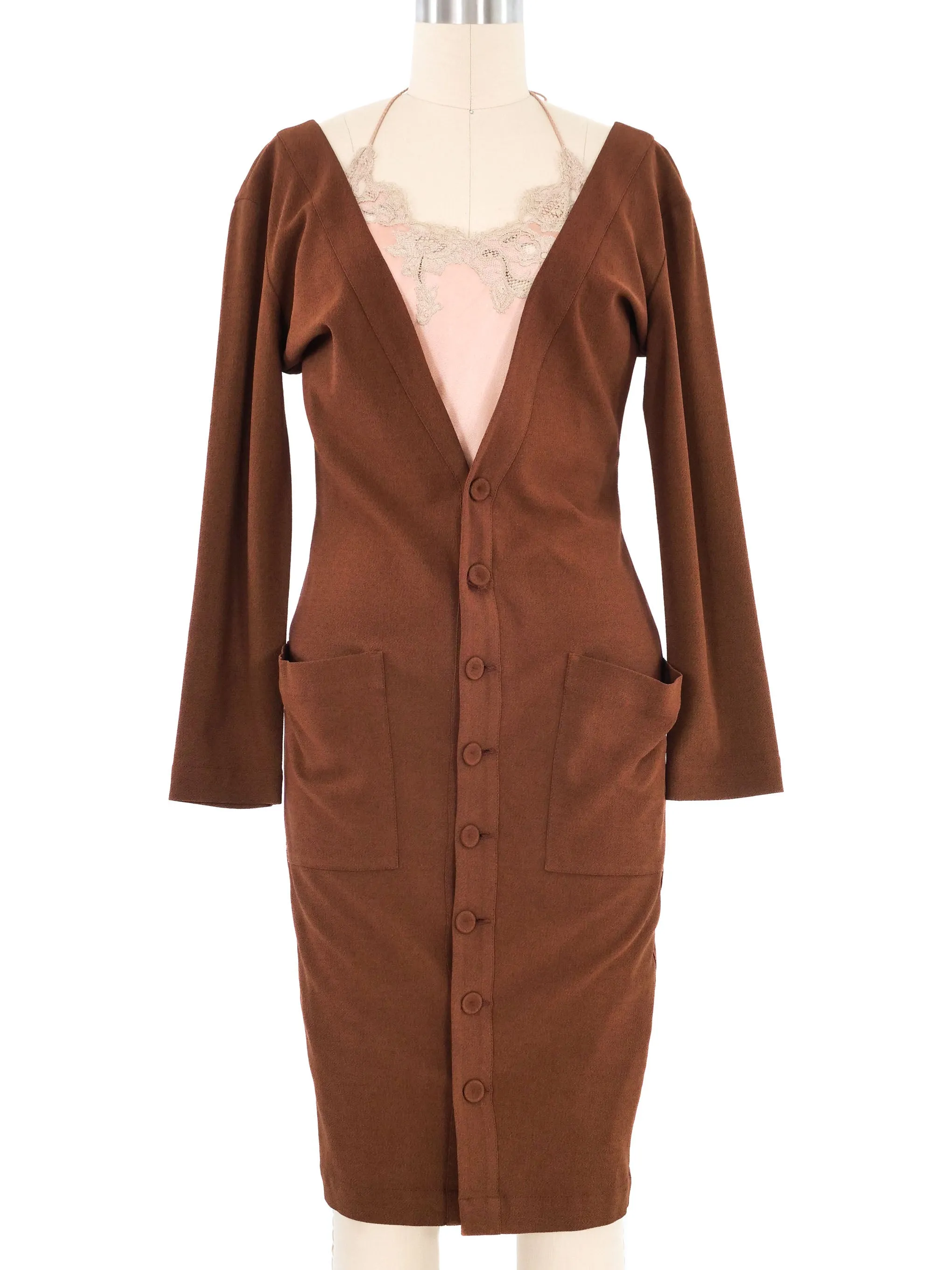 Jean Paul Gaultier Layered Slip Coat Dress