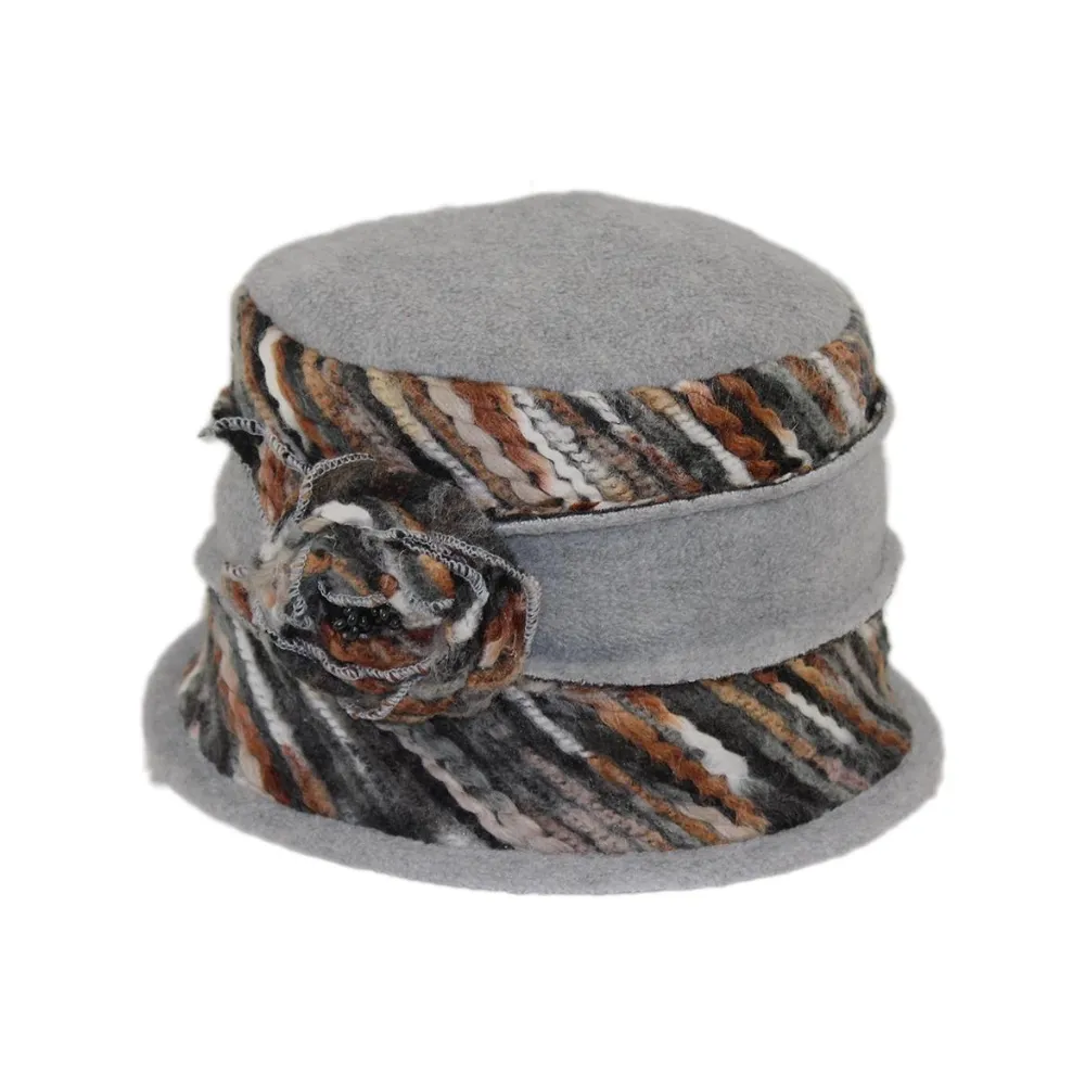 Jeanne Simmons Accessories Bucket Fleece Grey Hat (Women's)