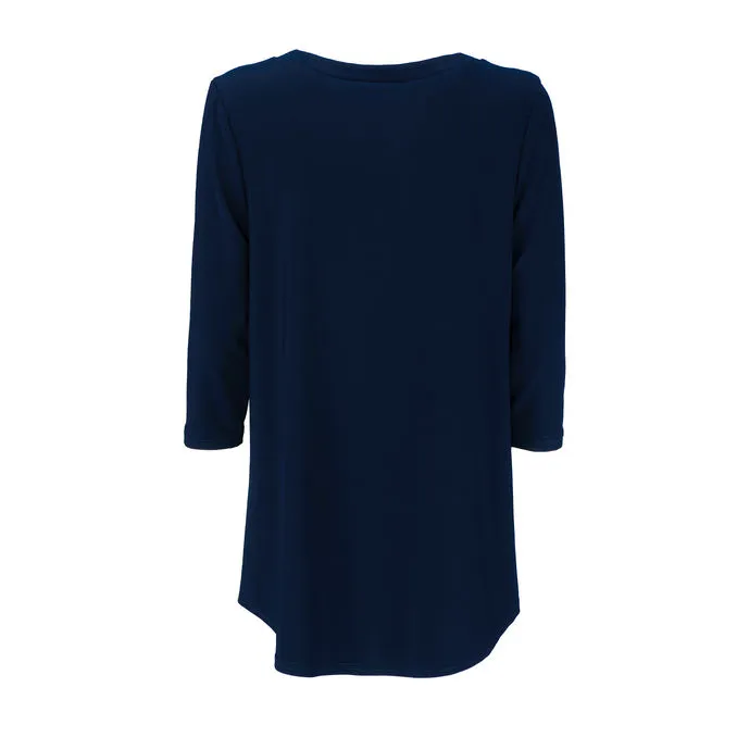 JERSEY EYELETS BLOUSE Woman Blue