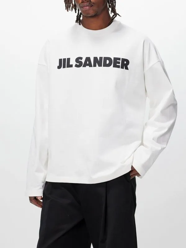 Jil Sander  |Crew Neck Street Style Long Sleeves Cotton Oversized