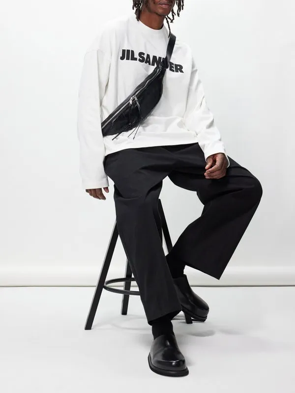 Jil Sander  |Crew Neck Street Style Long Sleeves Cotton Oversized