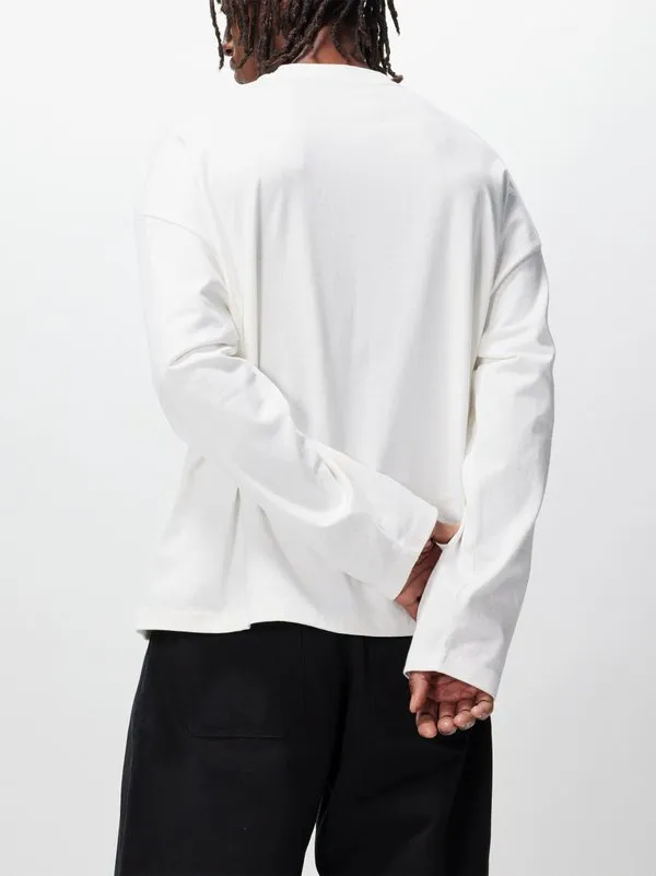 Jil Sander  |Crew Neck Street Style Long Sleeves Cotton Oversized