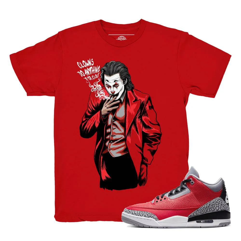 Jordan 3 Red Cement Clout Clown Shirt