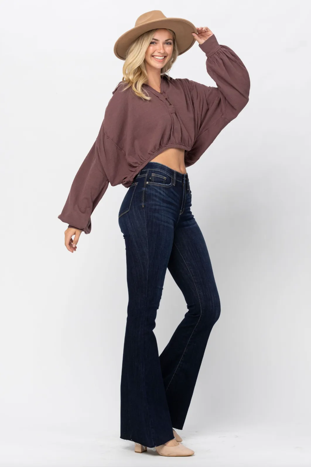 Judy Blue Raw Hem Tall Flare Jeans