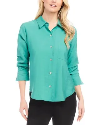 Karen Kane Ruched Sleeve Shirt