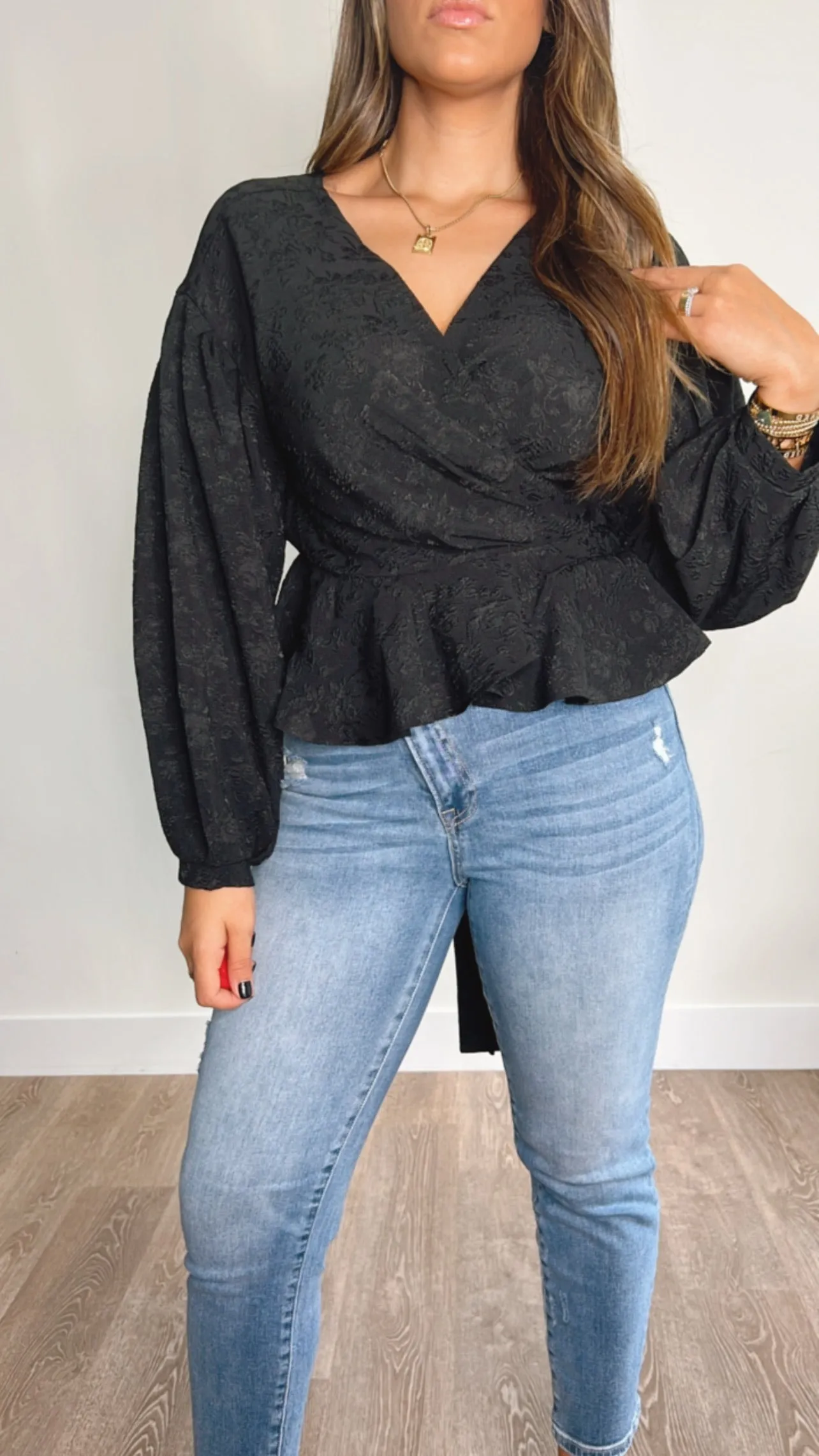 Kylie Wrap Blouse Black