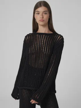 LEILA Open-knit sweater black