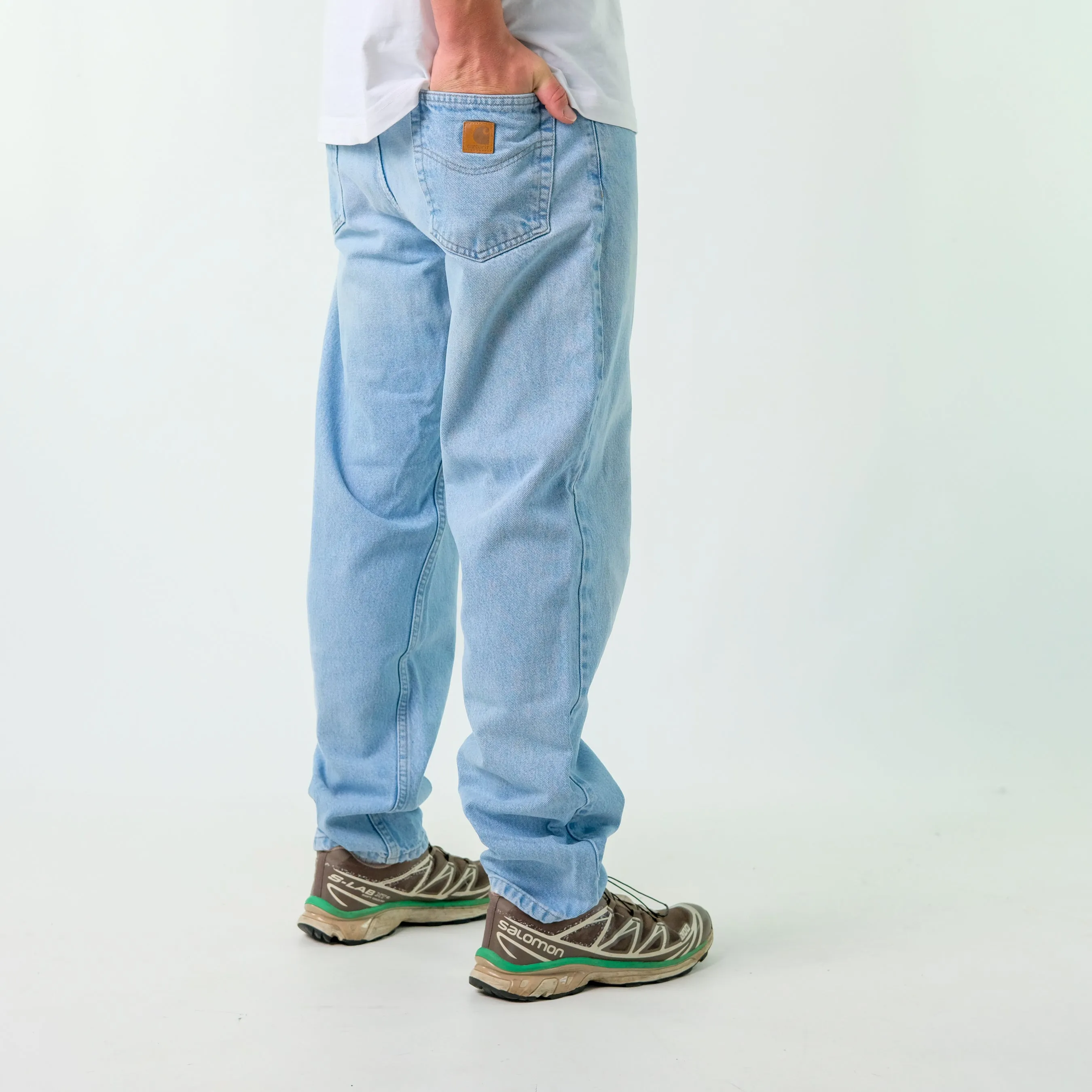 Light Blue y2ks Carhartt Denim Carpenter Jeans Baggy Pants (36x32)