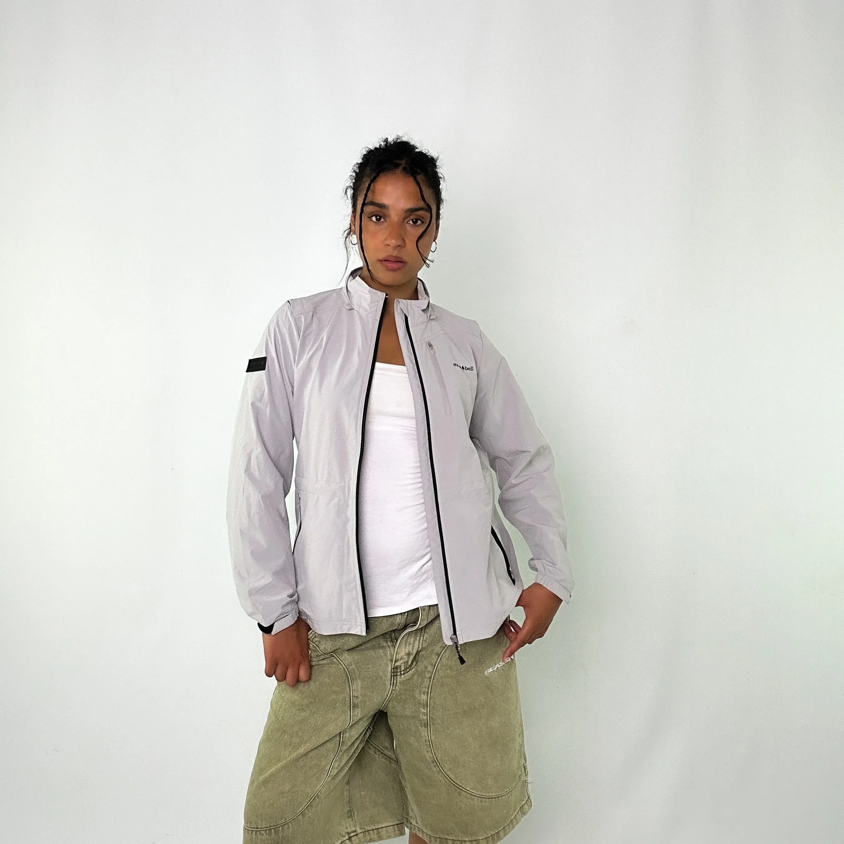 Light Grey 90s Montbell Light Rain Jacket (M)