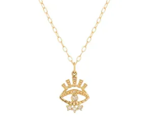 Little Diamond Sun Eye Diamond Necklace