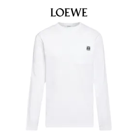 LOEWE  |Crew Neck Street Style Long Sleeves Plain Cotton