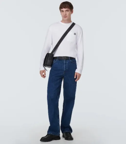 LOEWE  |Crew Neck Street Style Long Sleeves Plain Cotton