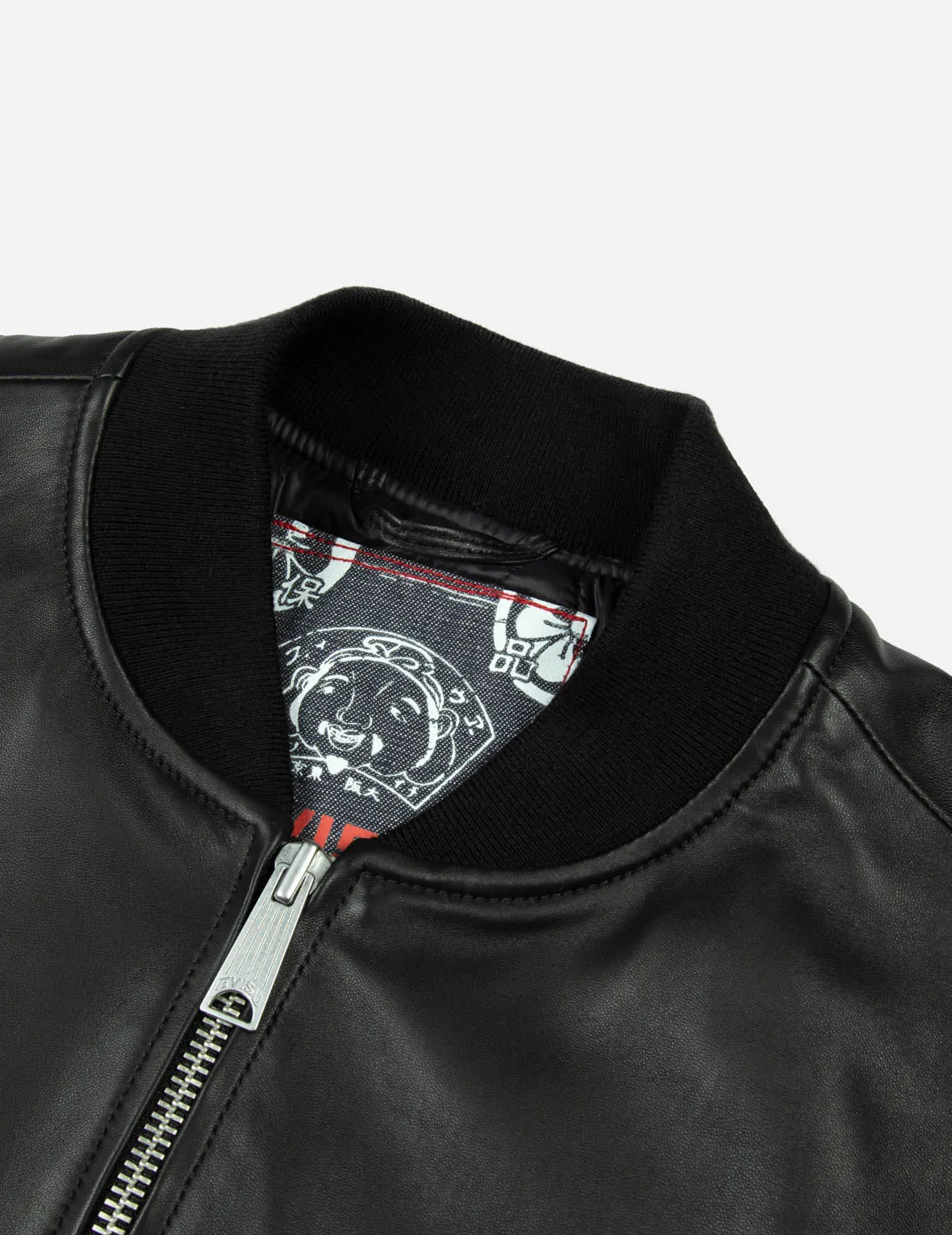 Logo Appliquéd Leather Bomber Jacket