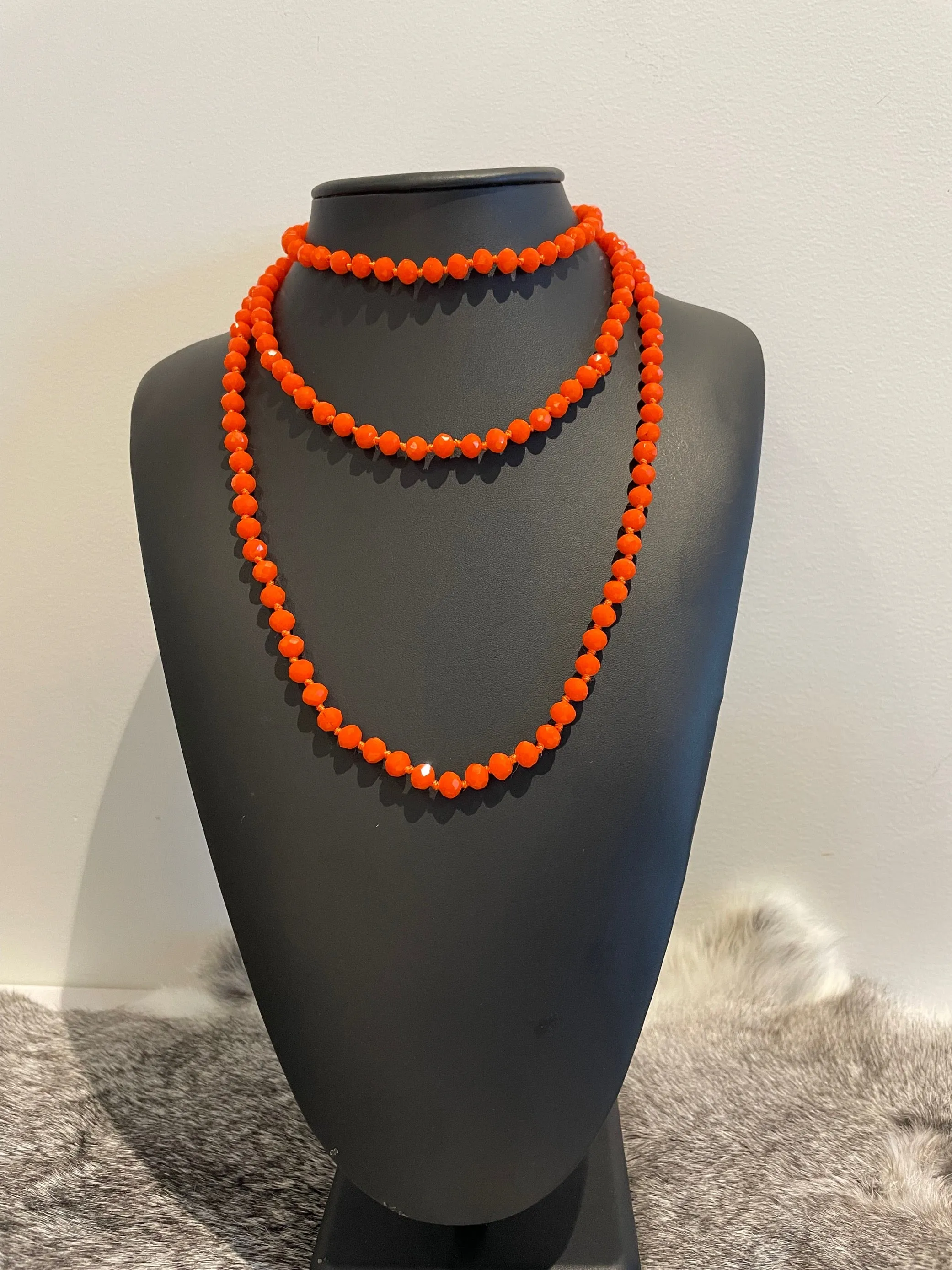 Long Crystal Beaded Necklaces