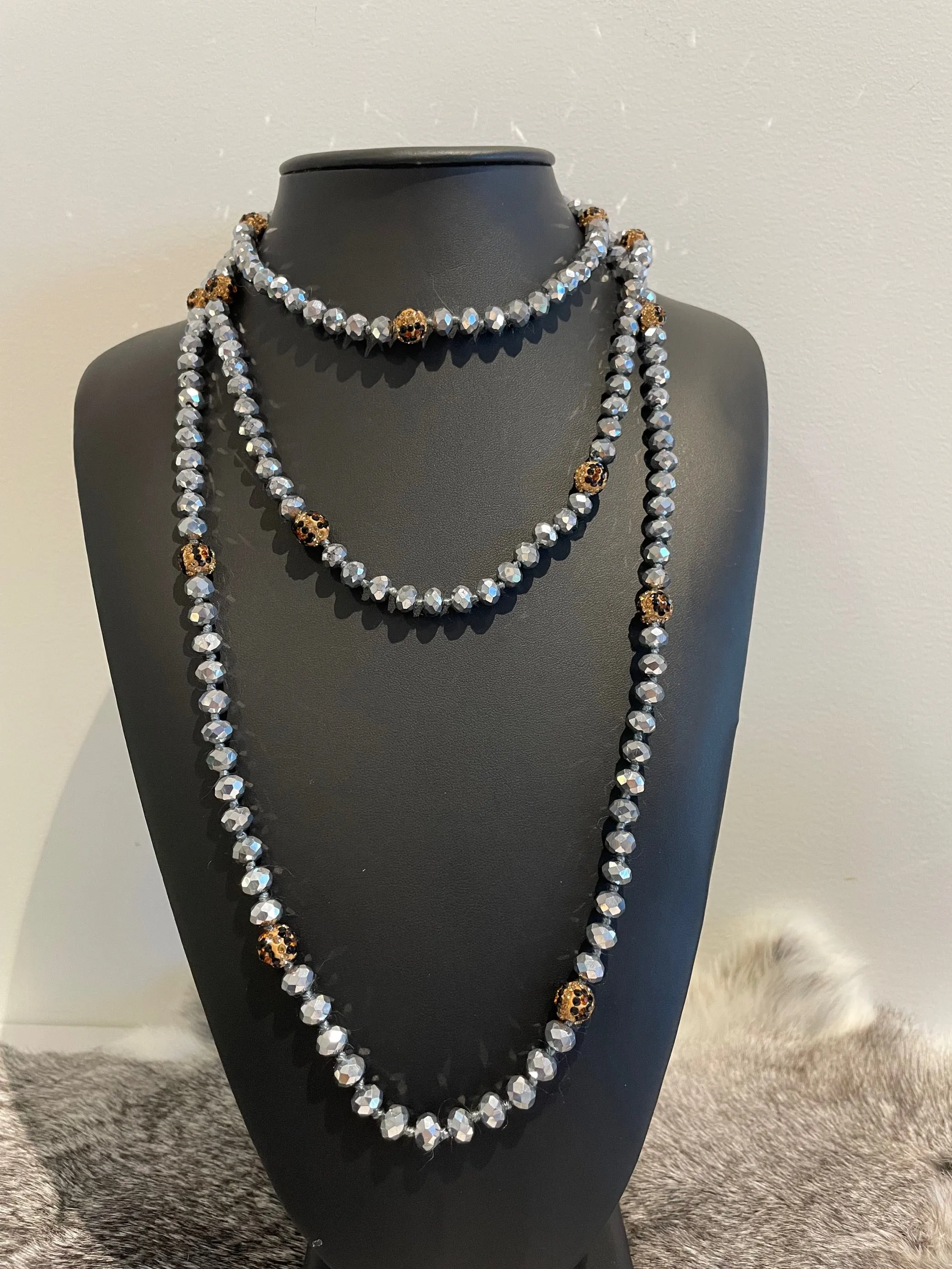 Long Crystal Beaded Necklaces