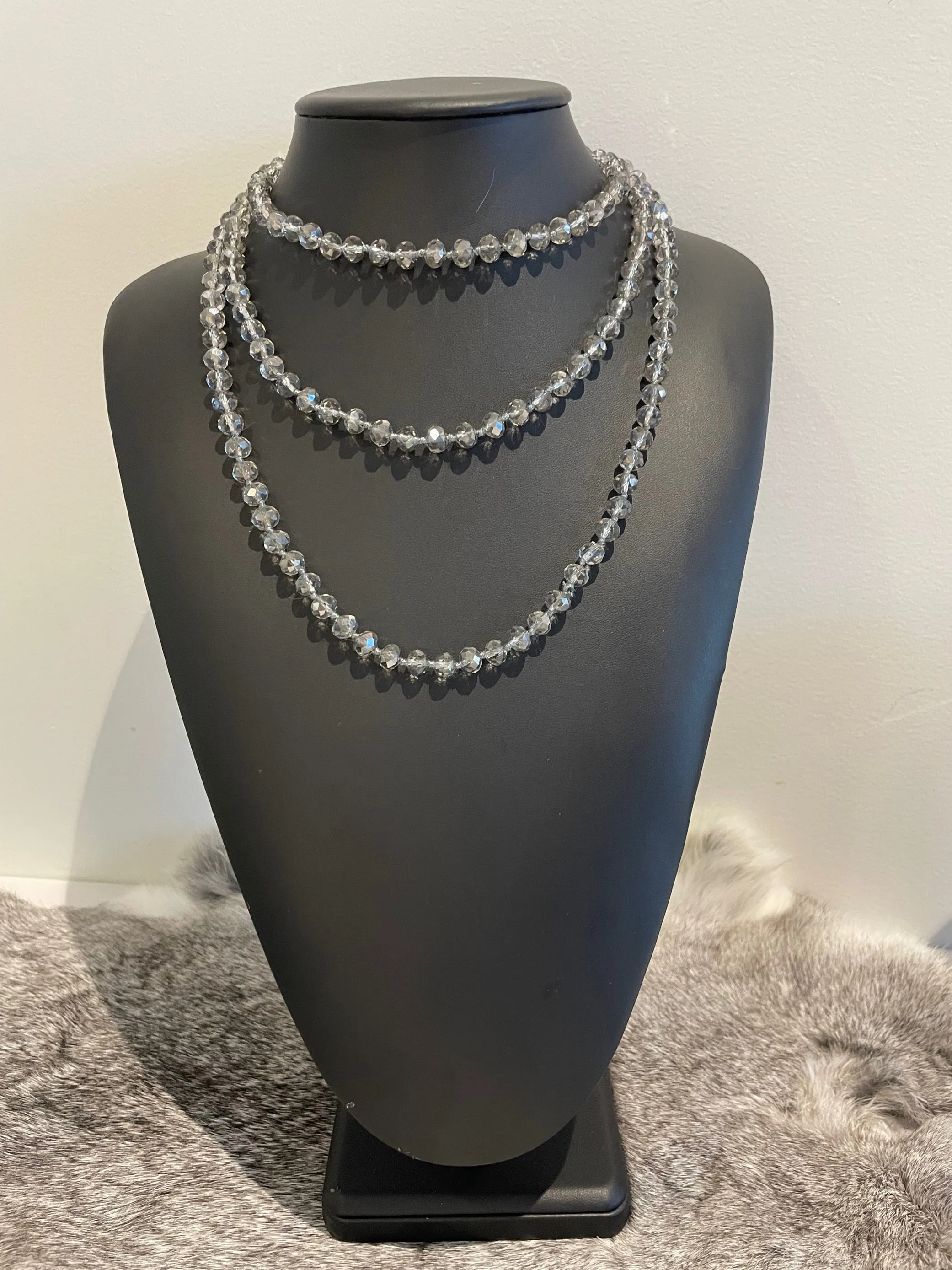 Long Crystal Beaded Necklaces