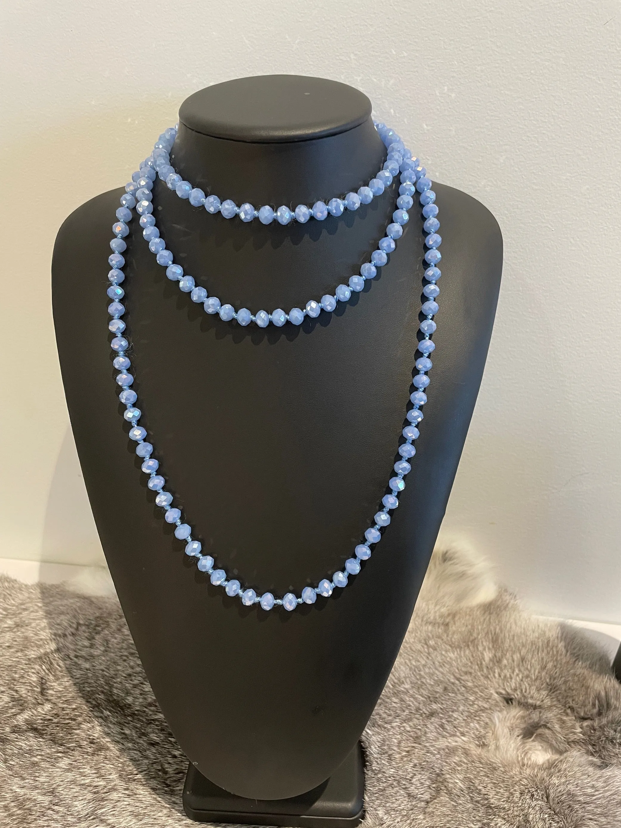 Long Crystal Beaded Necklaces