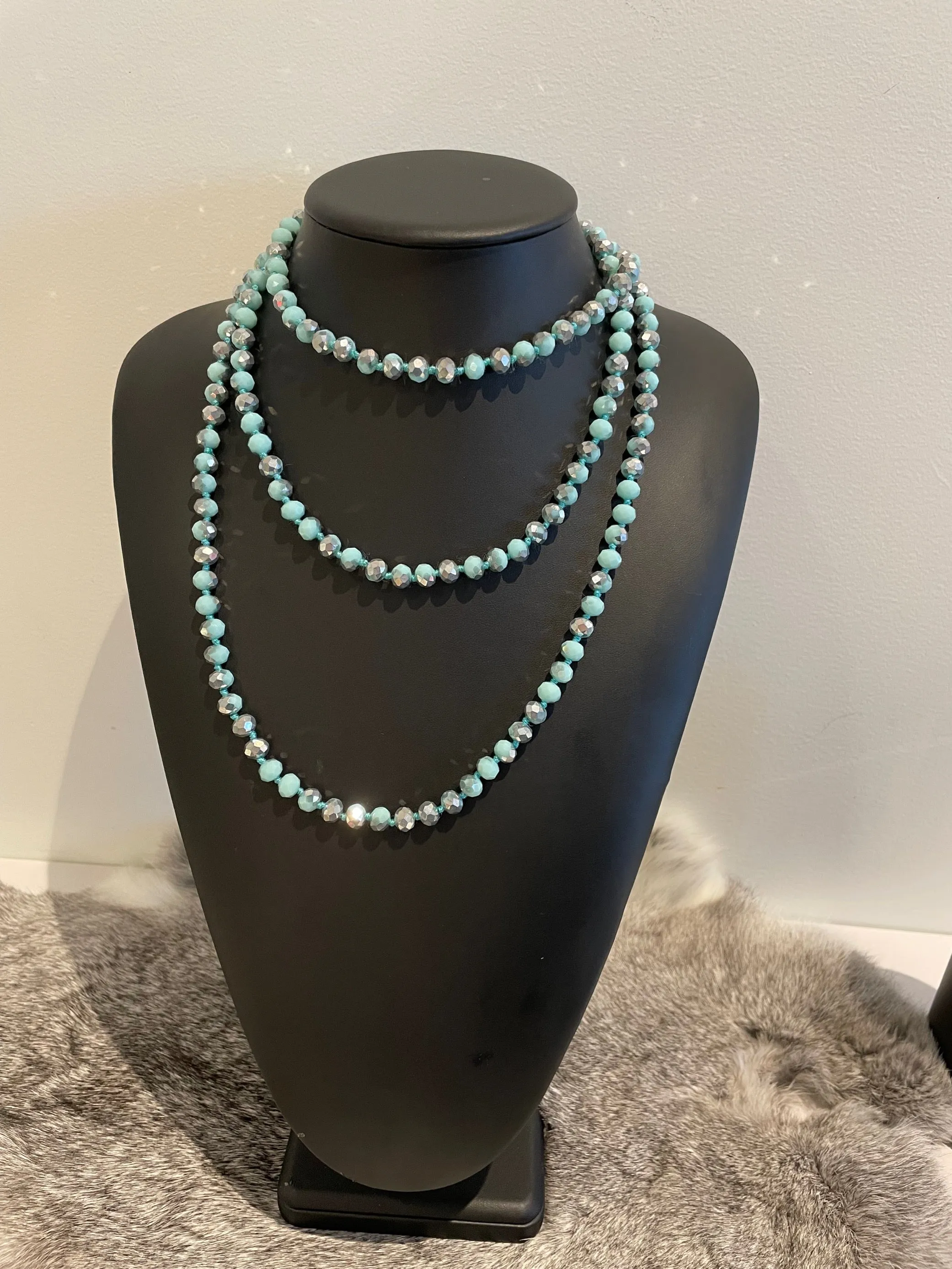 Long Crystal Beaded Necklaces