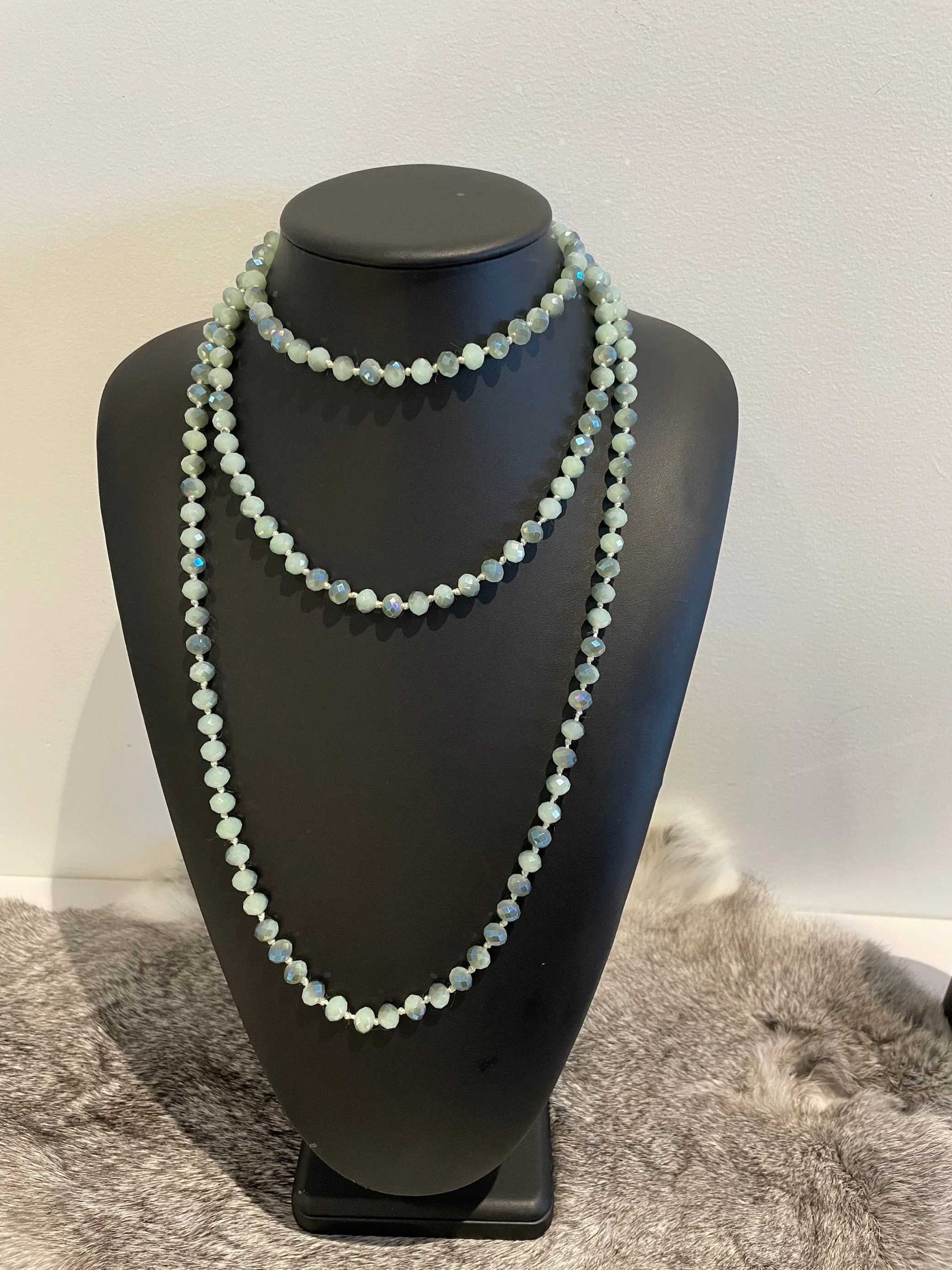 Long Crystal Beaded Necklaces