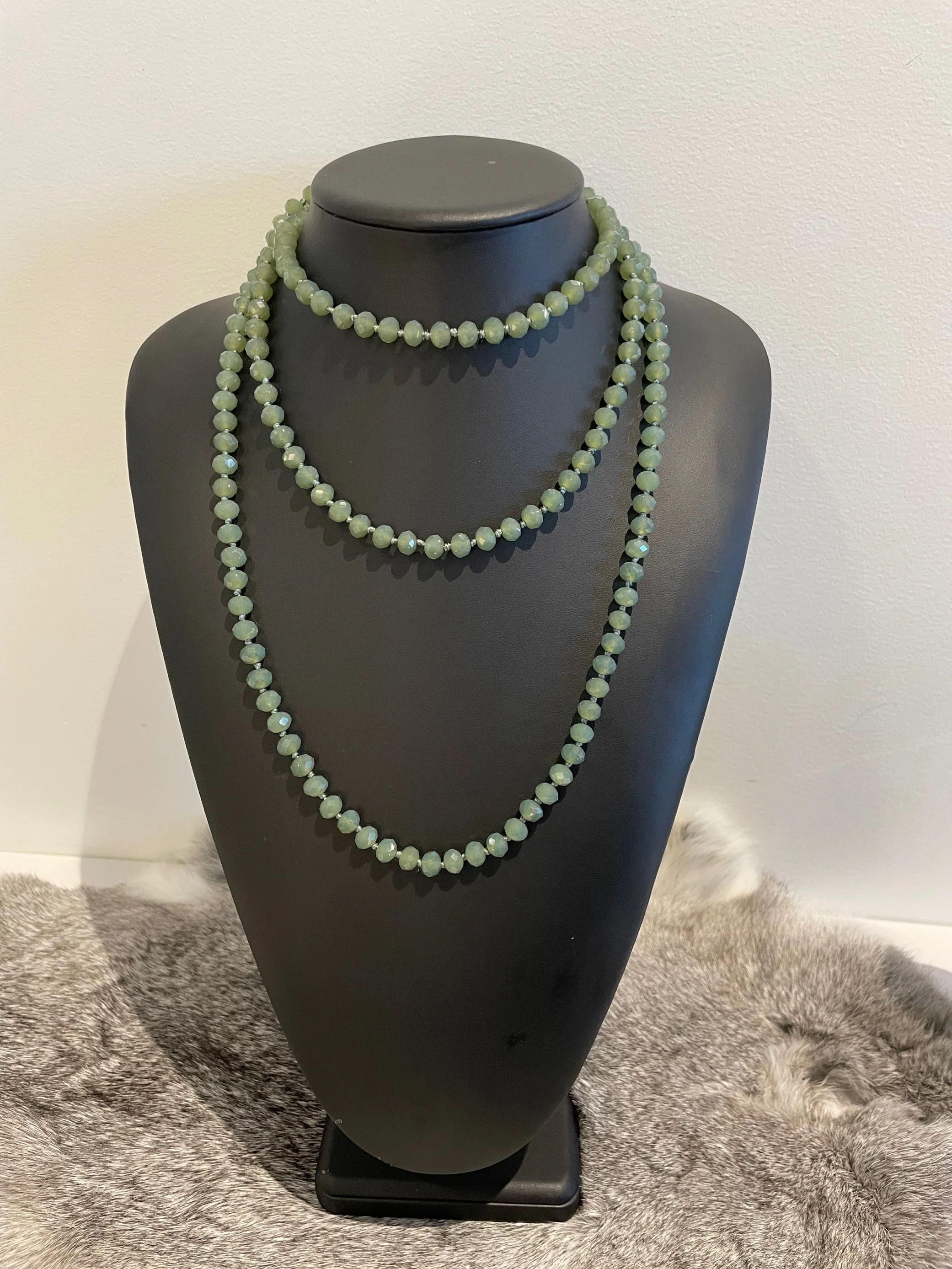 Long Crystal Beaded Necklaces