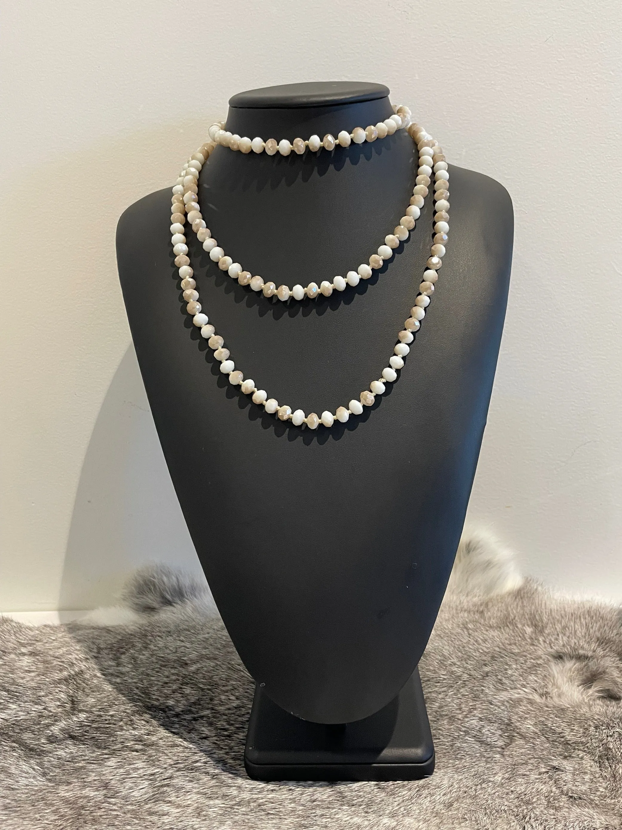 Long Crystal Beaded Necklaces