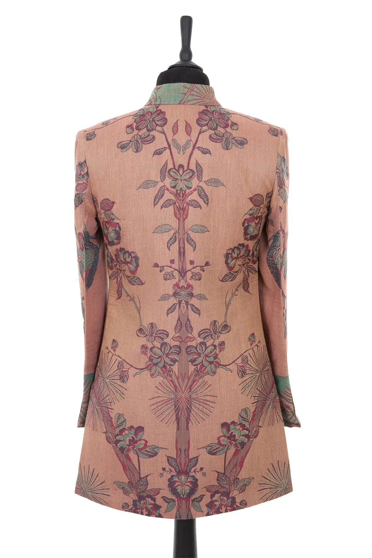 Long Nehru Jacket in Dusty Pink