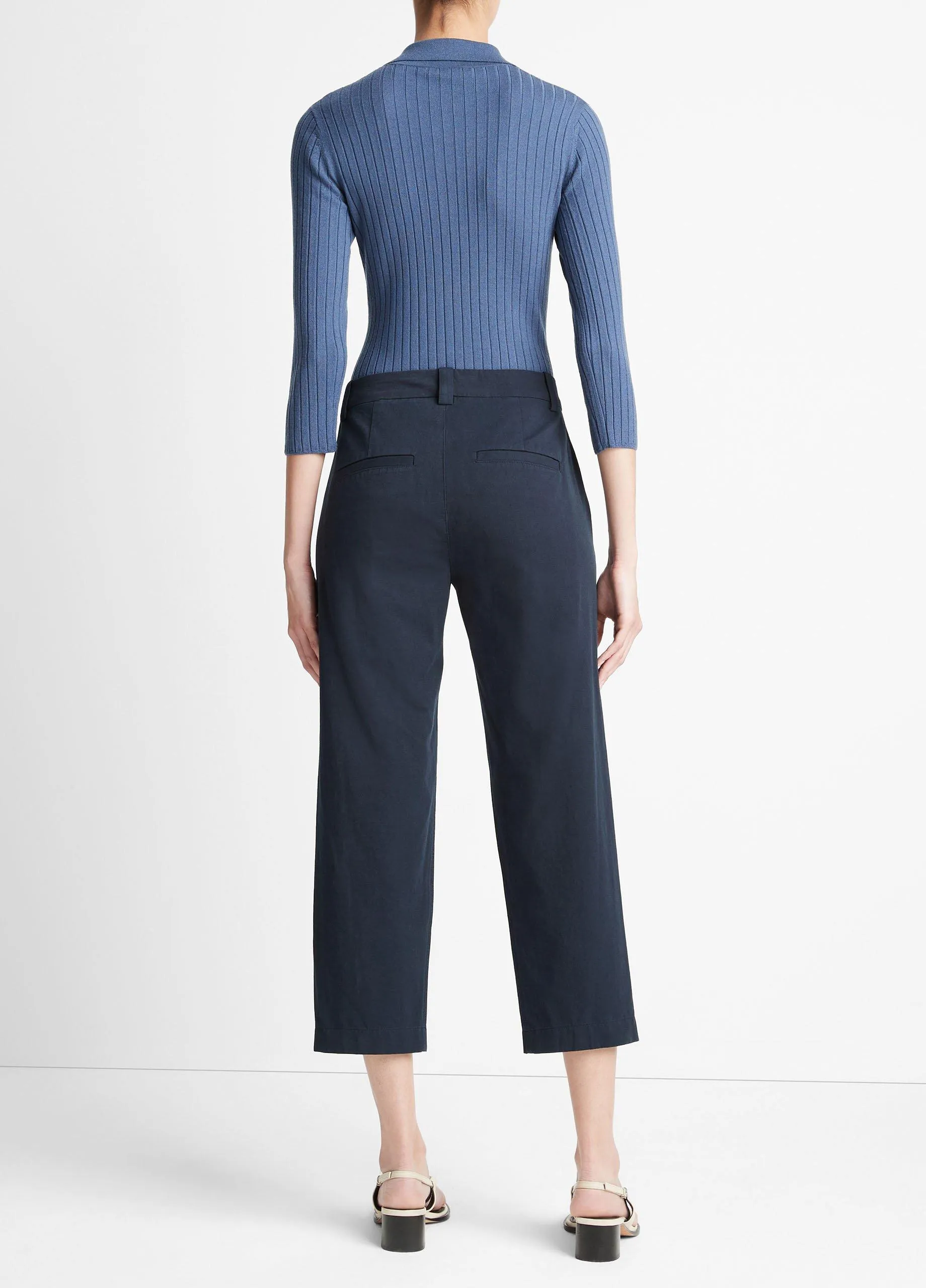 Low-Rise Washed Cotton Crop Pant