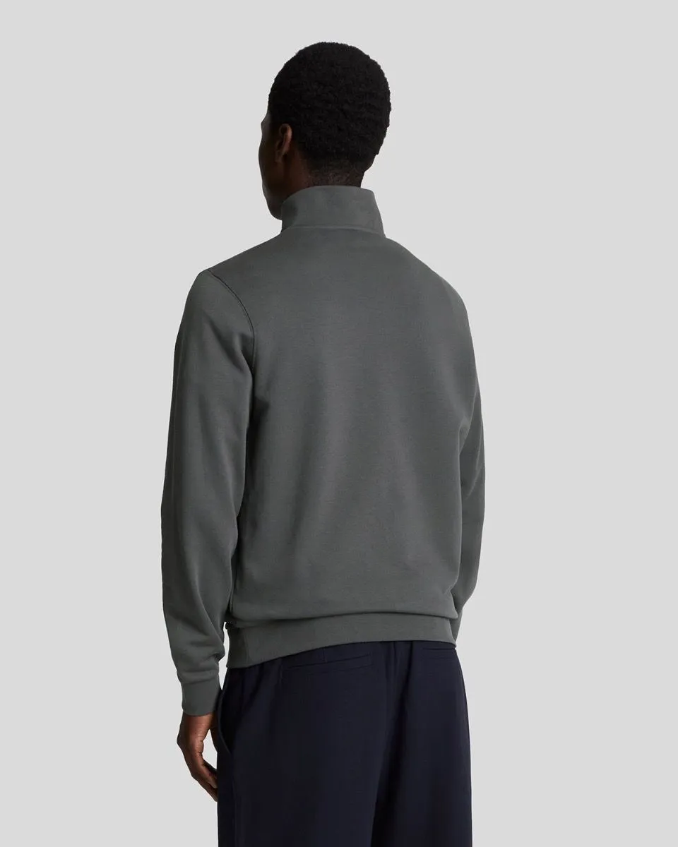 Lyle & Scott Quarter Zip Sweatshirt Jumper Gunmetal