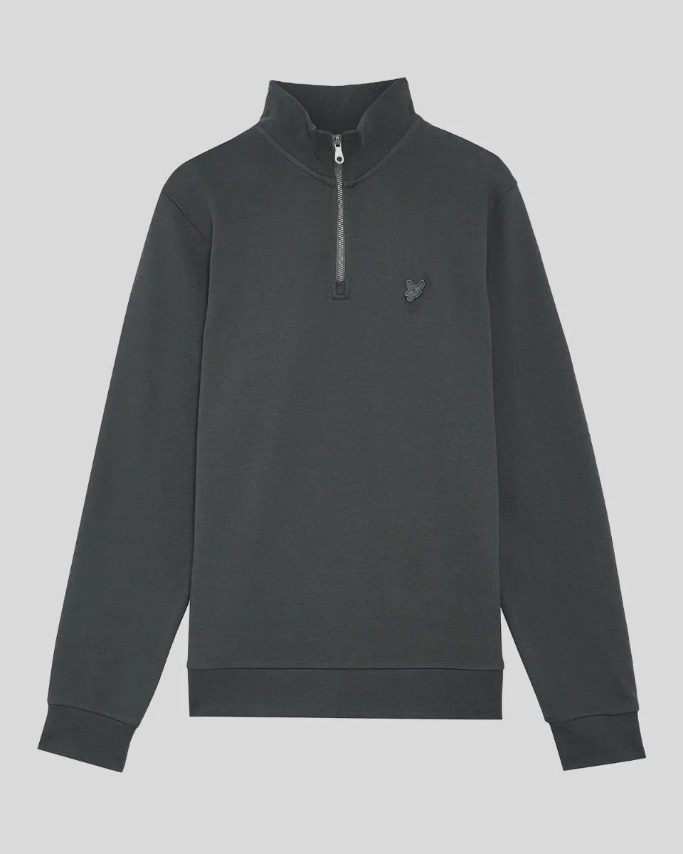 Lyle & Scott Quarter Zip Sweatshirt Jumper Gunmetal