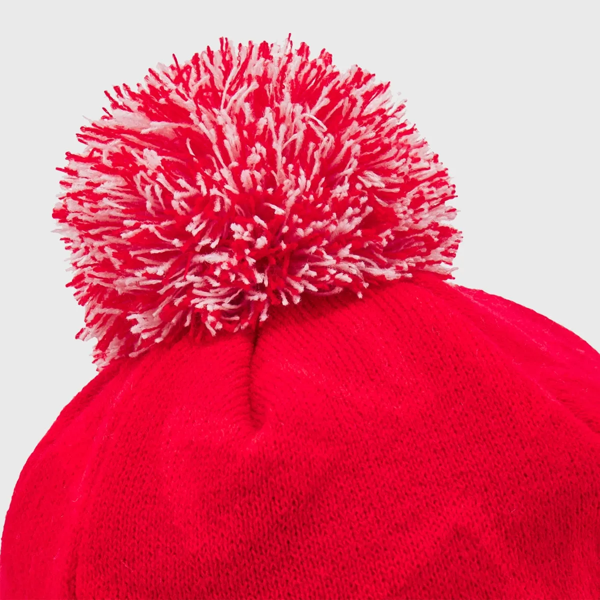 Macron Wales Rugby Bobble Beanie Hat Red