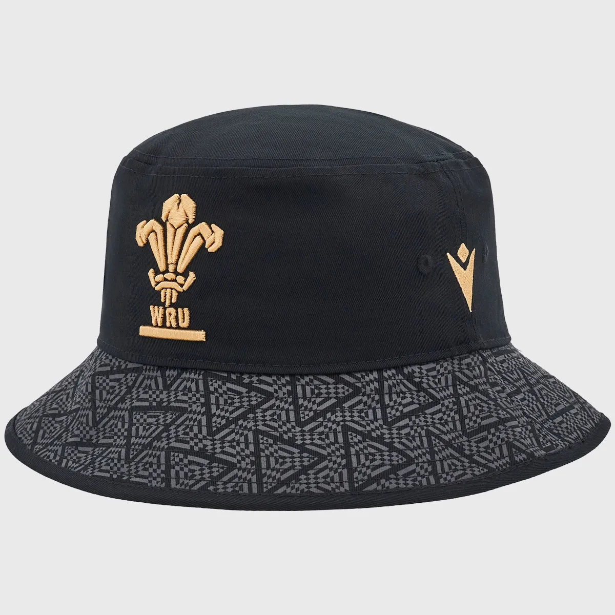 Macron Wales Rugby Bucket Hat Black