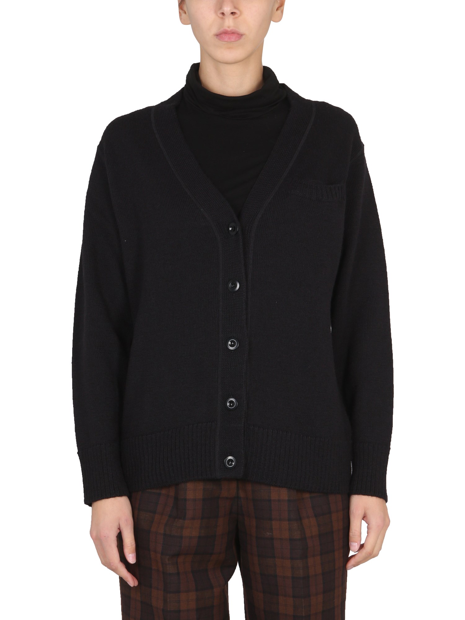 MARGARET HOWELL    WOOL BUTTONED CARDIGAN