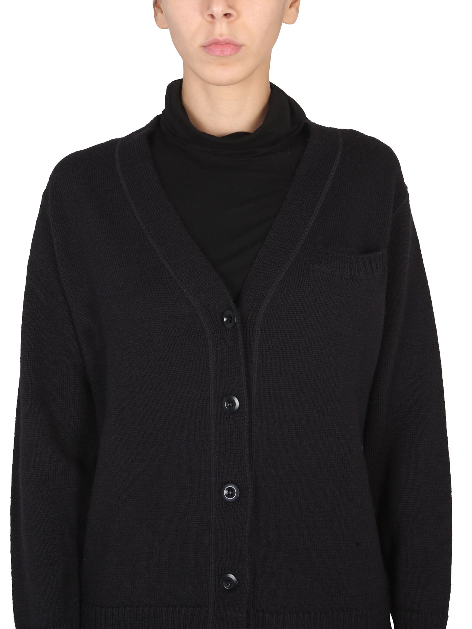 MARGARET HOWELL    WOOL BUTTONED CARDIGAN