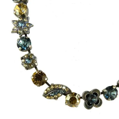 Mariana Handmade Swarovski Leaf 3076 Necklace 216-3 Citrine Blue Meridian Blue