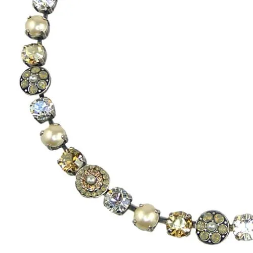 Mariana Handmade Swarovski Necklace Handmade 3044/1 3911 Clear Topaz Opal Pearl