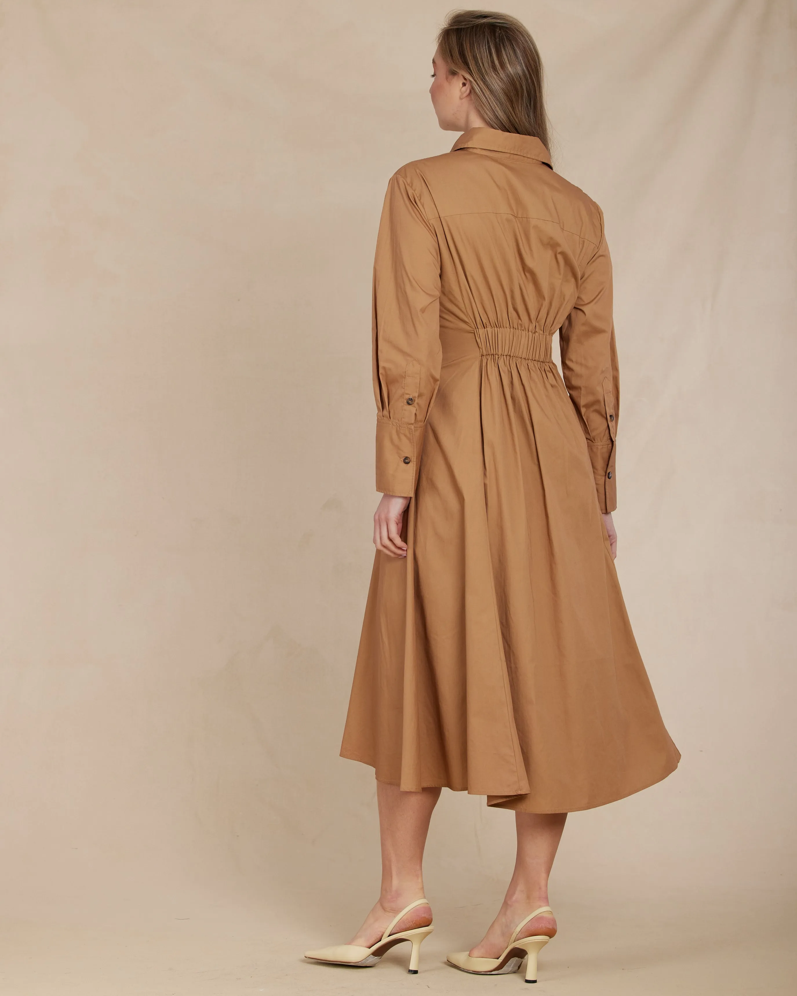 Mattea Cotton Poplin Shirt Dress - Sienna