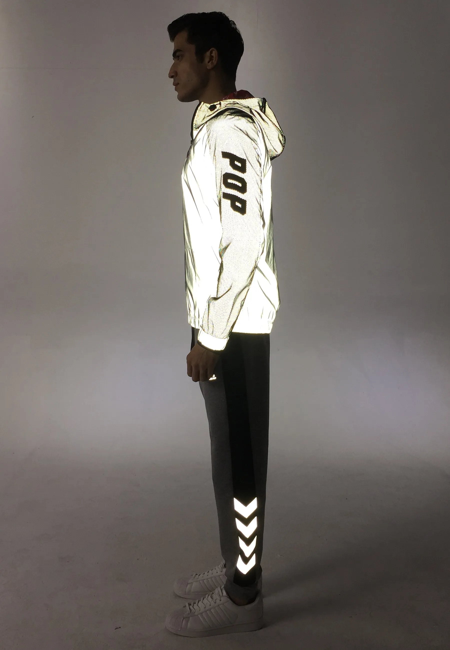 Mens Reflective Fabric Contrast Jacket