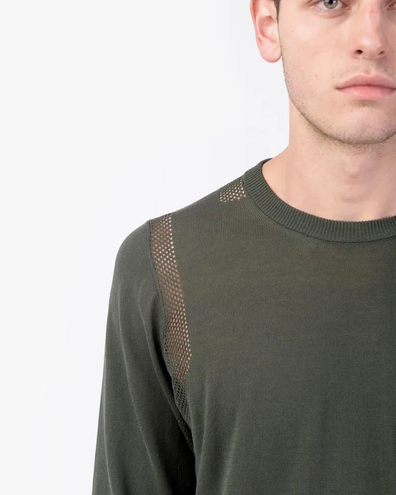 Mesh Crewneck in Green