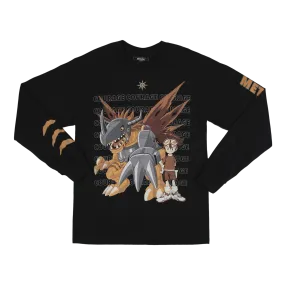 Metalgreymon and Tai Courage Black Long Sleeve