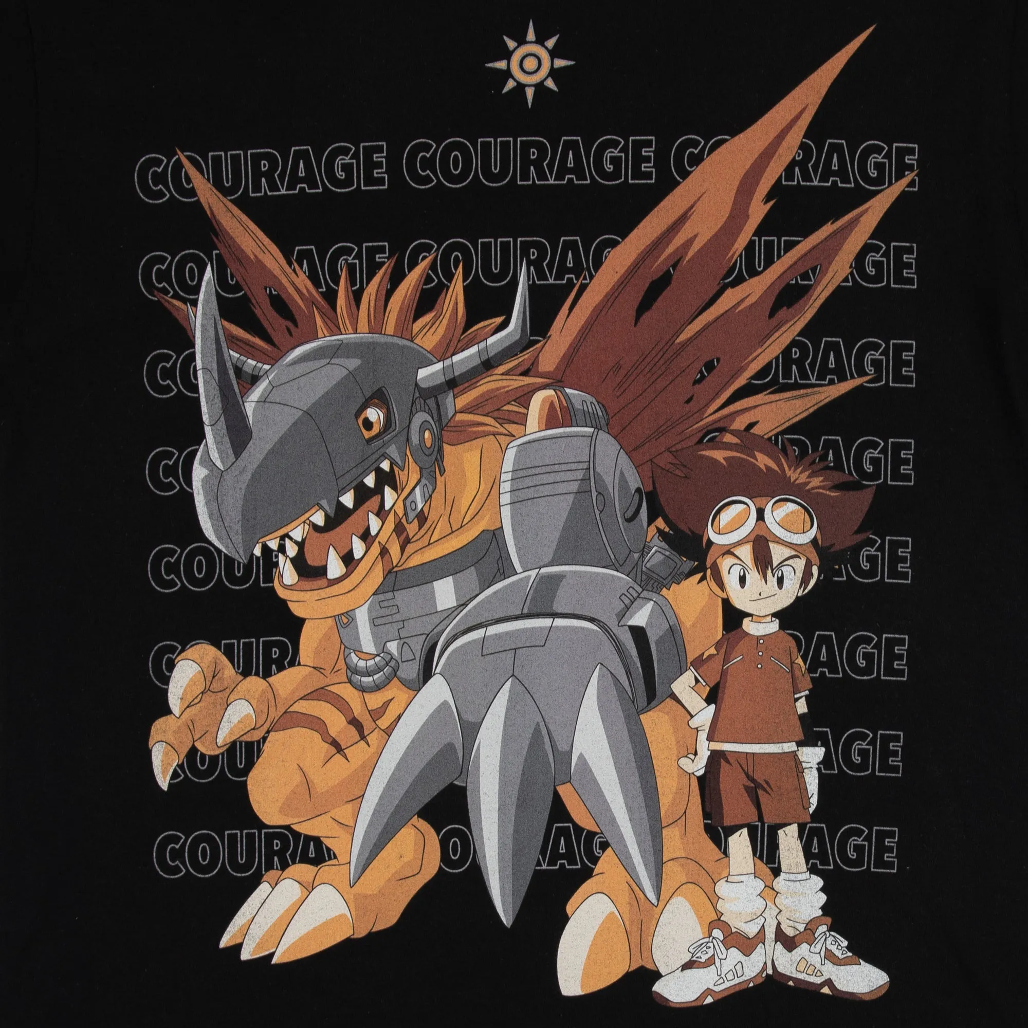 Metalgreymon and Tai Courage Black Long Sleeve