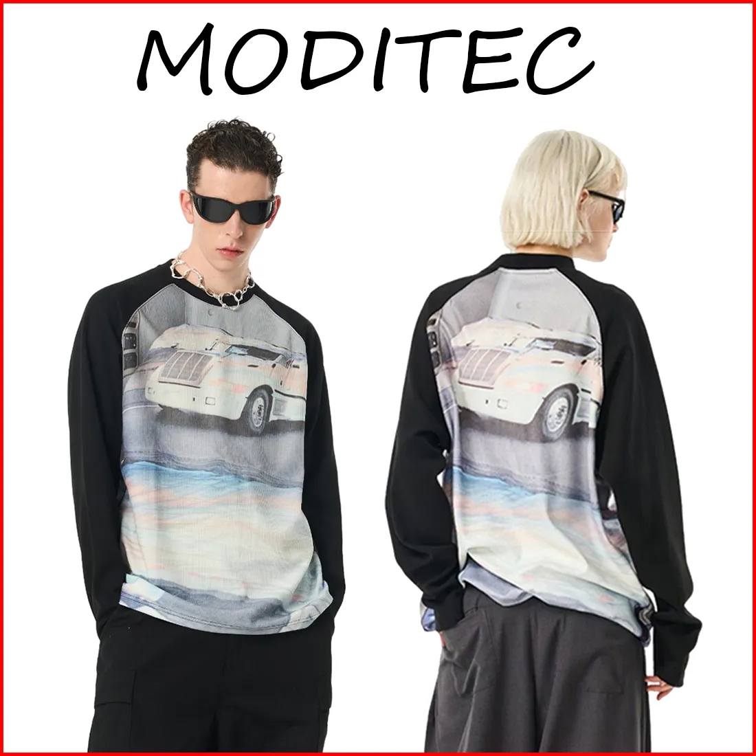 MODITEC  |Crew Neck Unisex Street Style Long Sleeves Oversized