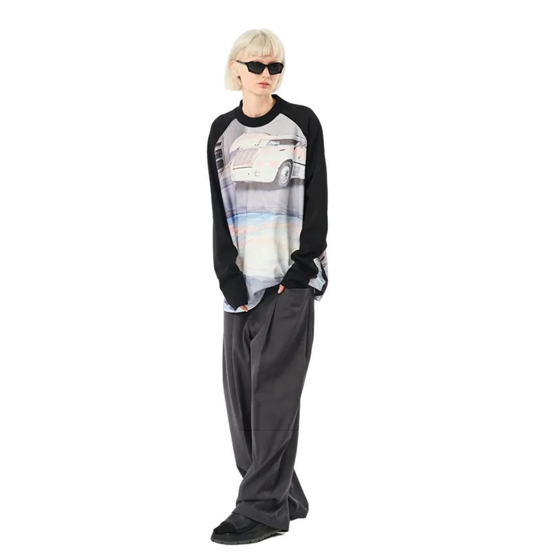 MODITEC  |Crew Neck Unisex Street Style Long Sleeves Oversized