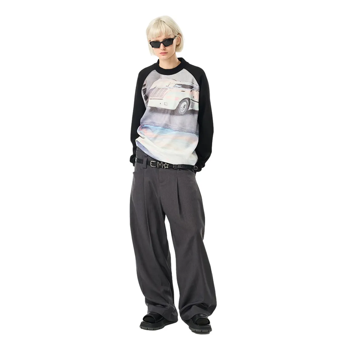 MODITEC  |Crew Neck Unisex Street Style Long Sleeves Oversized