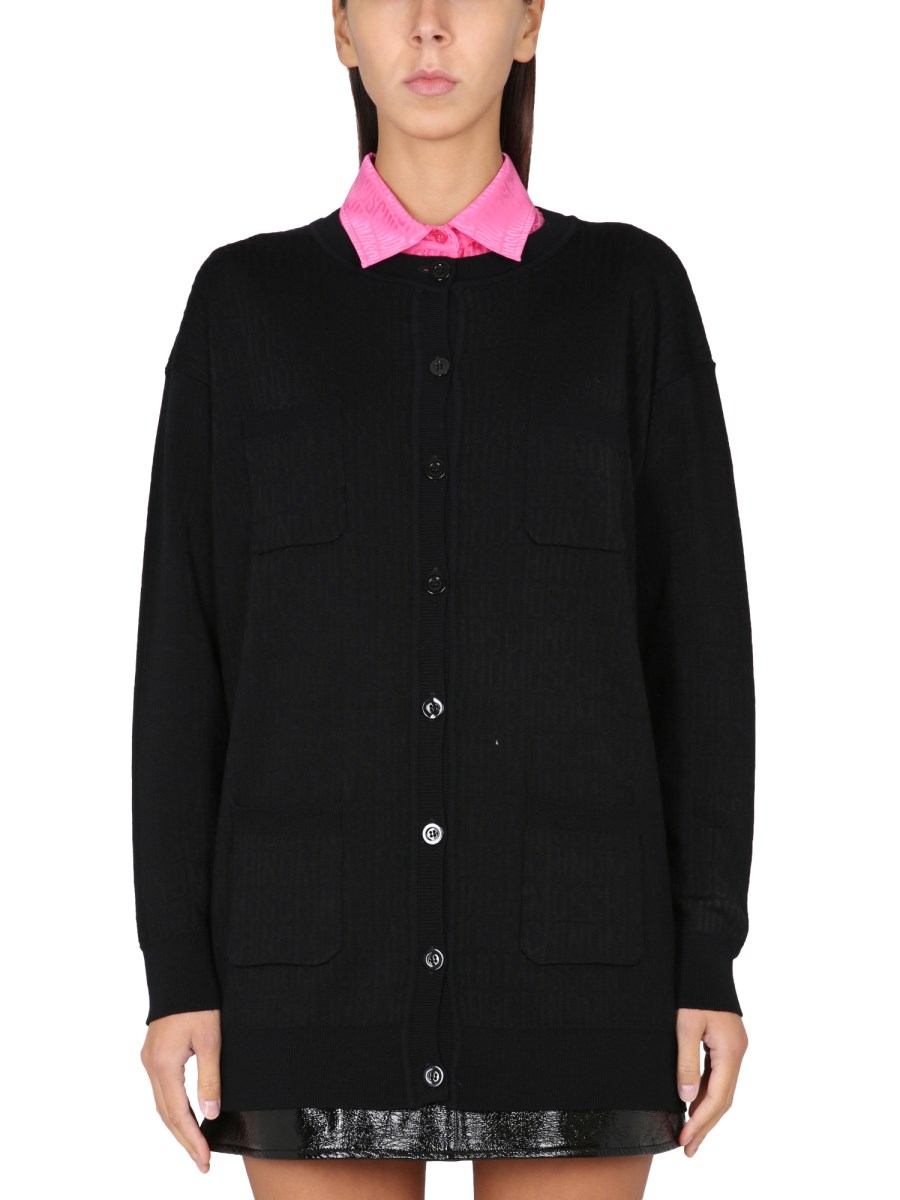 MOSCHINO    WOOL CARDIGAN WITH LOGO